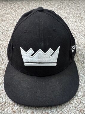 NBA Sacramento Kings 59FIFTY Black White Crown Hat Size 7 3/4